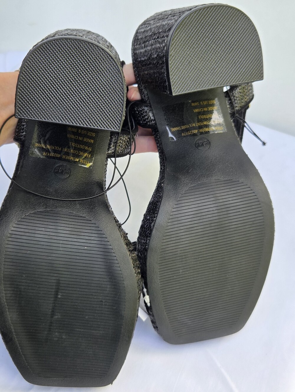 NWT Torrid Raffia Platform Heel Sandals Black Size-9.5WW - Picture 10 of 12